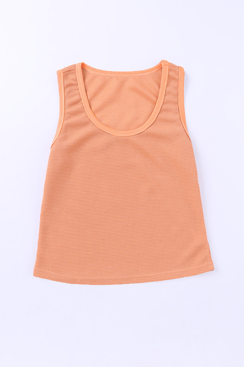 Waffle Knit Tank - coral & reef