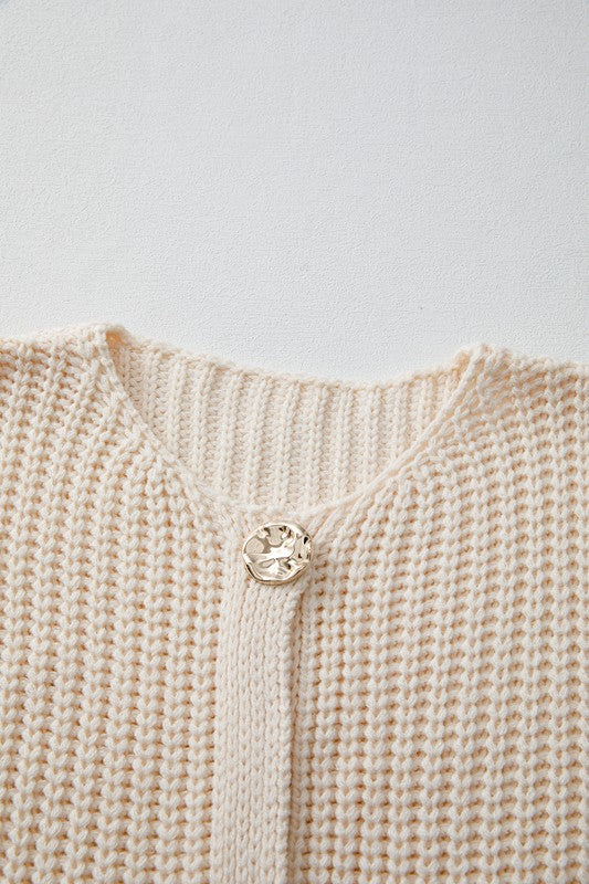 Textured Knit Buttoned Sweater Vest