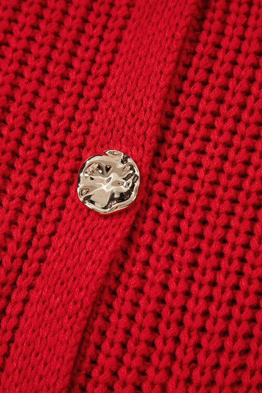 Textured Knit Buttoned Sweater Vest
