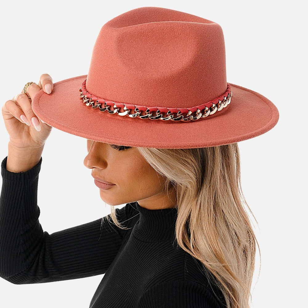 Wide Brim Hat - coral & reef
