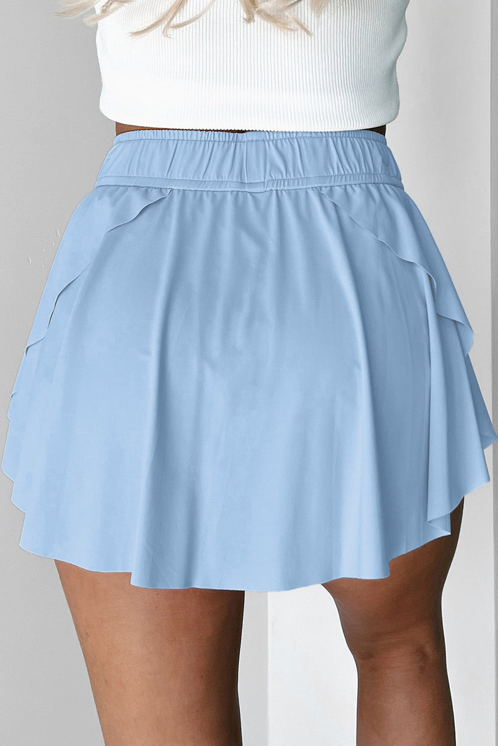 Sky Blue Lined Tennis Skorts