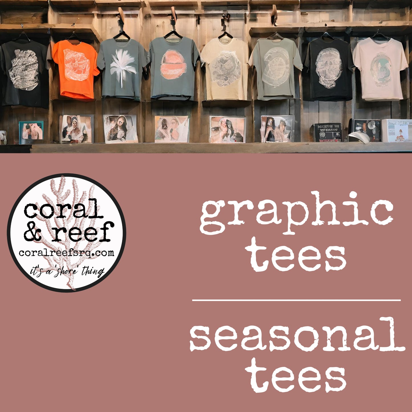 Basic Tees - coral & reef