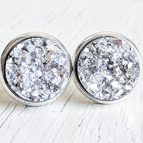 Druzy Earrings - coral & reef