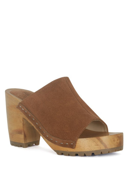 JARRAH SUEDE SLIDE CLOGS