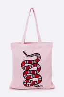 Large Snake Patch Canvas Tote