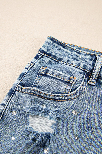 Rhinestone Denim Skirt