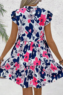 Floral Flutter Sleeve Mini Dress