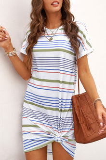 Retro Stripe Dress - coral & reef 