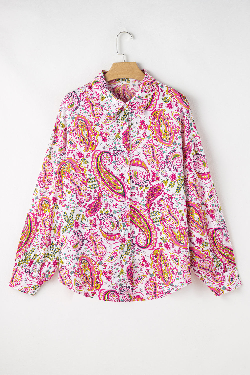 Pink Floral Paisley Printed Casual Shirt