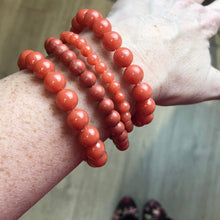 Salmon Marbled Stack and Stretch Bracelet Set - coral & reef 