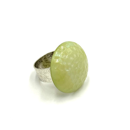 Aurora Borealis Dimpled Cocktail Ring - coral & reef 