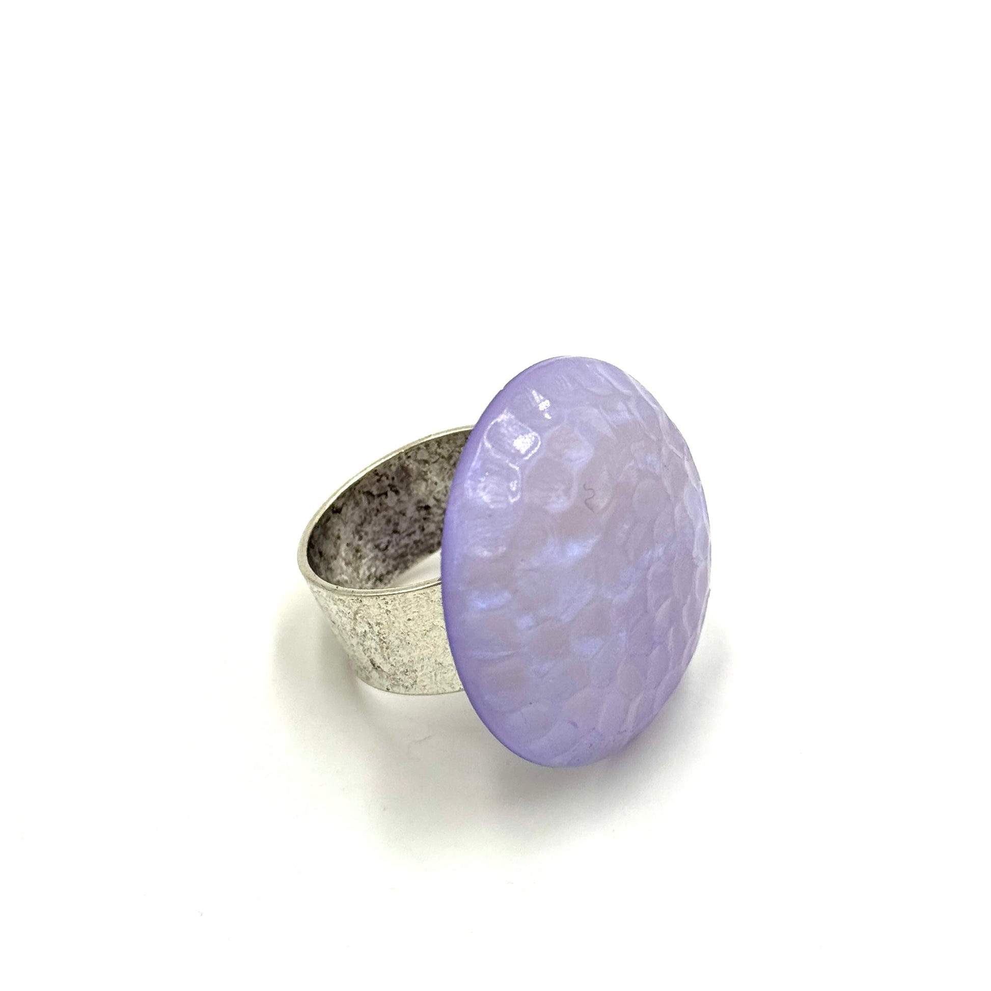 Aurora Borealis Dimpled Cocktail Ring - coral & reef 