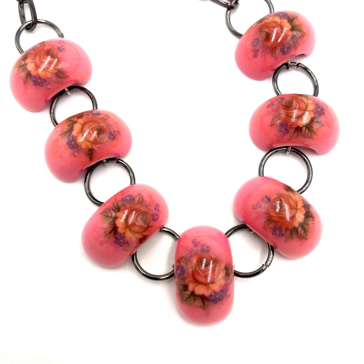 Secret Garden Stations Necklace - coral & reef 