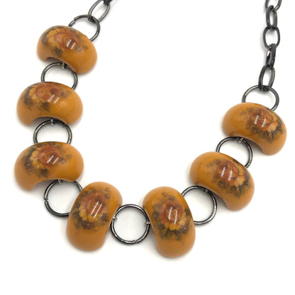 Secret Garden Stations Necklace - coral & reef 