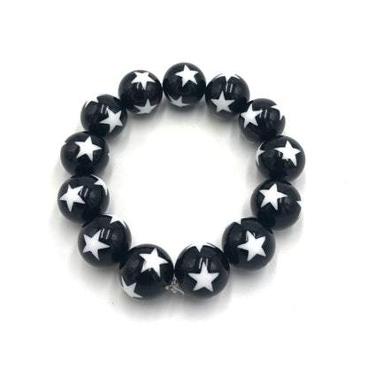 Black & White Star Statement Stack Bracelet - coral & reef 