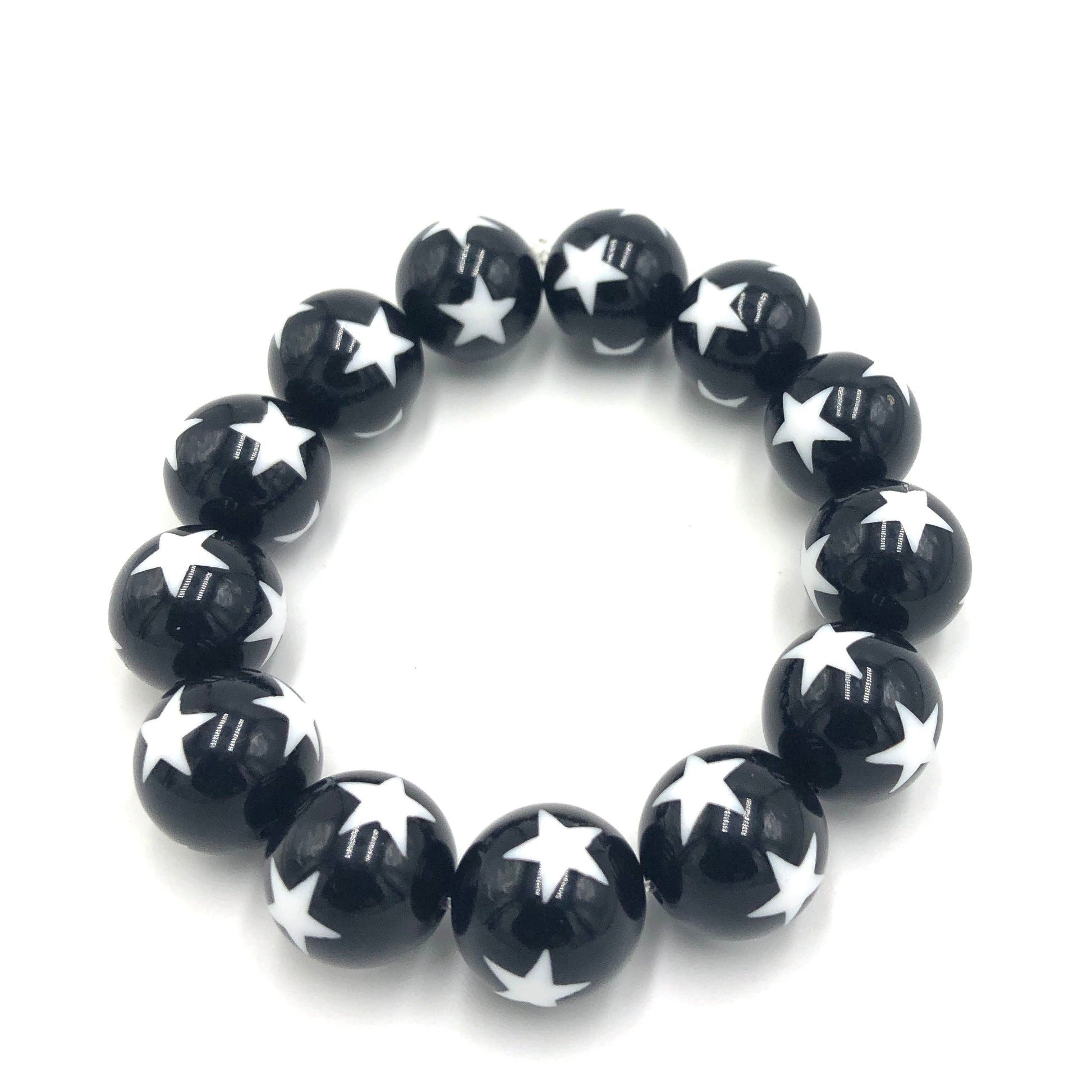 Black & White Star Statement Stack Bracelet - coral & reef 