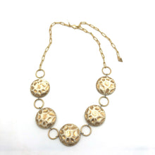 Gold Moon Rock Stations Necklace - coral & reef 