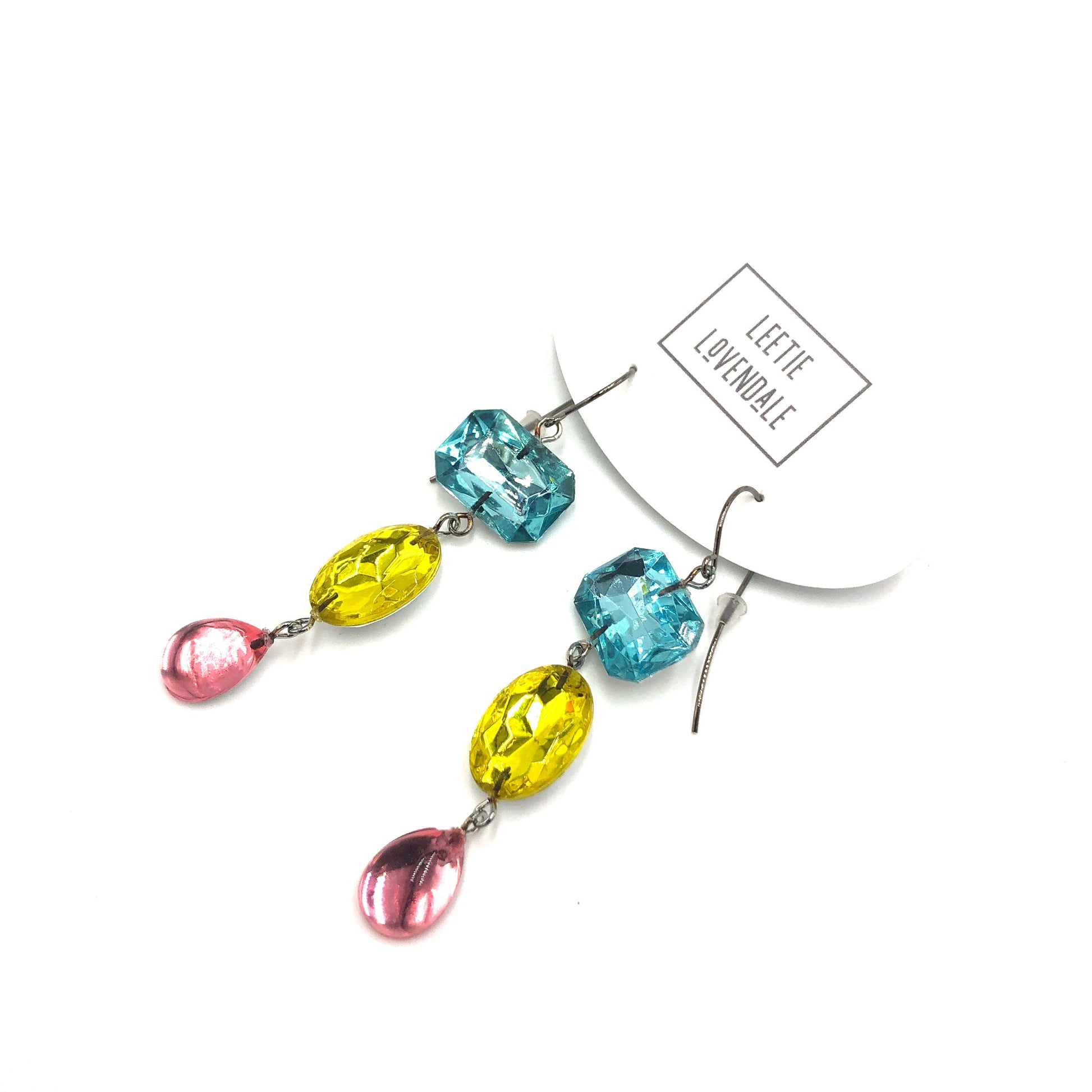 Pink & Brights Shine On Triple Drop Earrings - coral & reef 