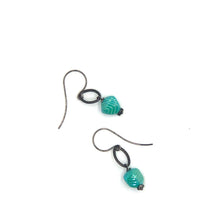 Mint Cyan Deco Link Earrings - coral & reef 