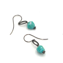 Mint Cyan Deco Link Earrings - coral & reef 