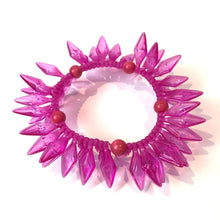 Hot Pink Spiked Cha Cha Stretch Bracelet - coral & reef 