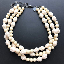 Cream Knotted Bead Morgan Necklace - coral & reef 