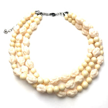 Cream Knotted Bead Morgan Necklace - coral & reef 