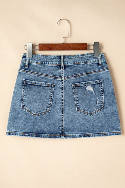 Rhinestone Denim Skirt