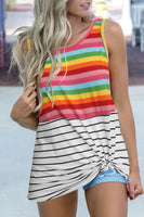 Stripes Abound Tank - coral & reef 