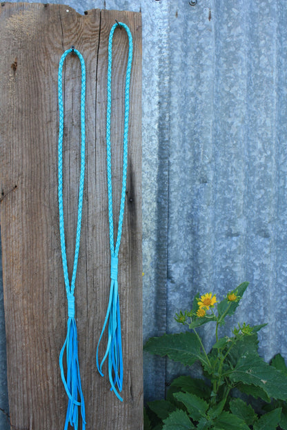 Artisan Braided Leather Necklace  coral & reef .