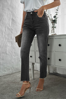 Rustic Black Denim Jeans - coral & reef