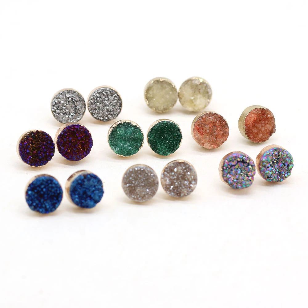 Druzy Earrings - coral & reef 